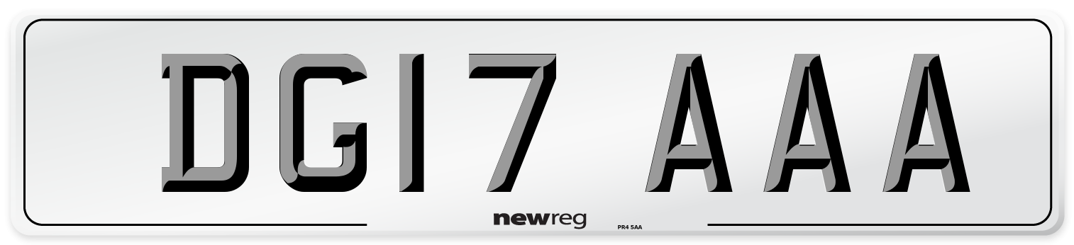 DG17 AAA Number Plate from New Reg